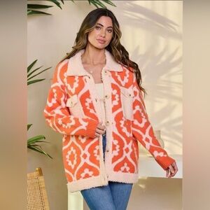 Polagram Orange and Cream Sweater